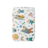 一群のカラフル動物 バスマット (正面縦)