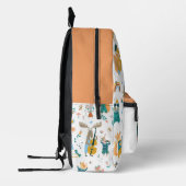 一群のカラフル動物 プリントバックパック (左)