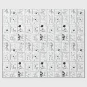 一群の論理の漫画の正方形 ラッピングペーパー (フラット)