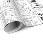 一群の論理の漫画の正方形 ラッピングペーパー (ロールコーナー)