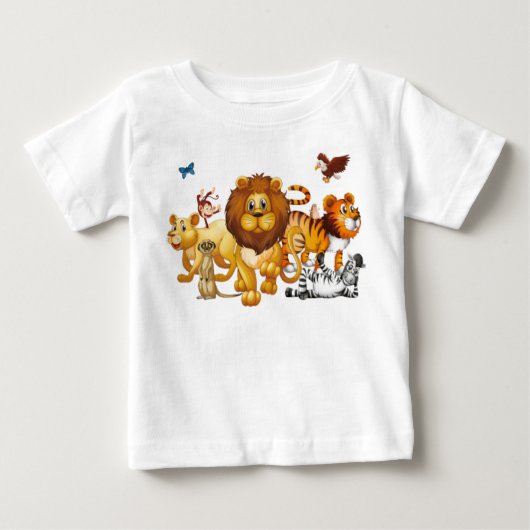 一群の野生動物 ベビーTシャツ (正面)