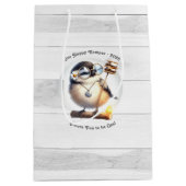 一羽のハッピーキャンパー | キャンピ素朴ング誕生日 ミディアムペーパーバッグ (正面)