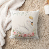 一羽の可愛い白鳥の枕 クッション (ブランケット)