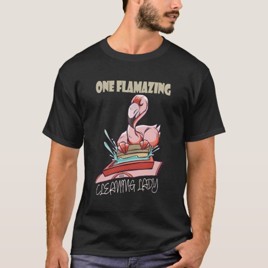 一羽の素晴らしい掃除をする女性 Tシャツ (正面)