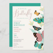 一羽の蝶が一歳の誕生日を迎える 招待状 (正面/裏面)