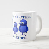 一羽の鳥が一緒に飲む ジャンボコーヒーマグカップ (正面右)