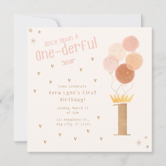 一肌身の最初の誕生日 招待状 (正面)