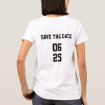 一致するカップルの結婚スポーツスタイルの保存 Tシャツ<br><div class="desc">スポーツスタイルマッチングカップル花嫁が日付Tシャツを保存</div>