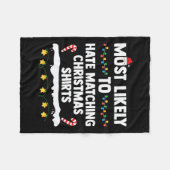 一致するクリスマスクリスマス家族を嫌いになる可能性が最も高い フリースブランケット (正面(横))