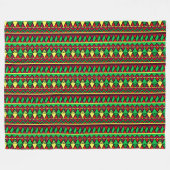 一致するクワンザイエローレッドブラックグリーンラージ フリースブランケット (正面(横))