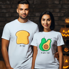一致するハロウィーンのカップル衣装アボカドトースト Tシャツ