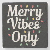 一致する家族のメリークリスマスの雰囲気のみ ストーンコースター (正面)