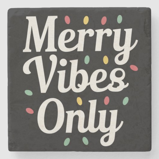 一致する家族のメリークリスマスの雰囲気のみ ストーンコースター (正面)