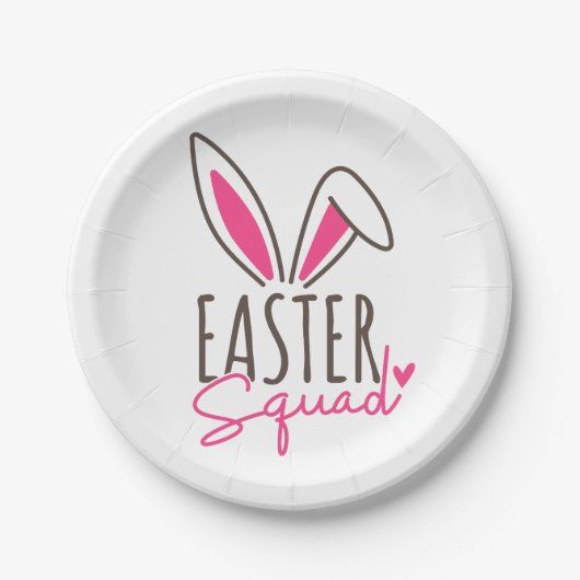 一致する家族の復活祭チーム ペーパープレート (正面)