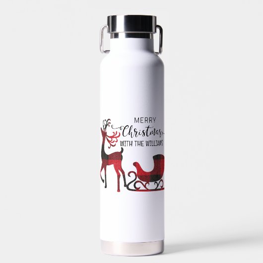 一致する家族クリスマス | パーソナライズされたモダン ウォーターボトル (正面)