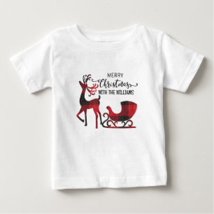 一致する家族クリスマス パーソナライズされたモダン ベビーTシャツ