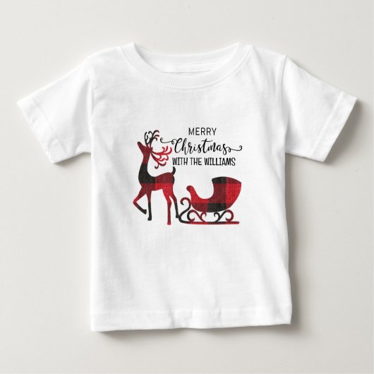一致する家族クリスマス | パーソナライズされたモダン ベビーTシャツ (正面)