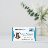 一致する従業員IDバッジのフォトビジネスカード 名刺 (スタンド正面)