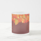 一致する感謝祭オレンジの葉の名前Year Froste フロストグラスマグカップ (中央)