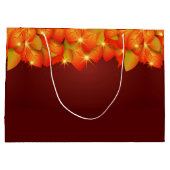 一致する感謝祭オレンジの葉の名前Year Large ラージペーパーバッグ (裏面)