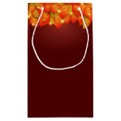 一致する感謝祭オレンジの葉の名前Year Small スモールペーパーバッグ (裏面)