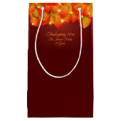 一致する感謝祭オレンジの葉の名前Year Small スモールペーパーバッグ (正面)