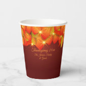 一致する感謝祭オ離れレンジ名の年 紙コップ (裏面)