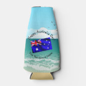 一致する文字の編集オーストラリアの日フラグビーチスタッビー ボトルクーラー (正面)