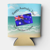 一致する文字の編集オーストラリアの日フラグビーチスタッビー 缶クーラー (正面)