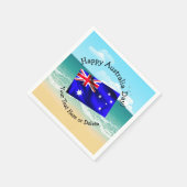 一致する文字の編集オーストラリアの日フラグビーチ小 スタンダードカクテルナプキン (角)