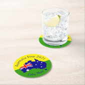 一致する文字の編集オーストラリアの日 ラウンドペーパーコースター (インサイチュ)