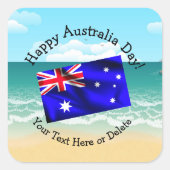 一致する文字の編集Australia Day Flagビーチ スクエアシール (正面)