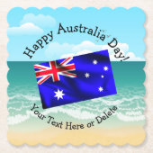 一致する文字の編集Australia Day Flagビーチ ペーパーコースター (正面)