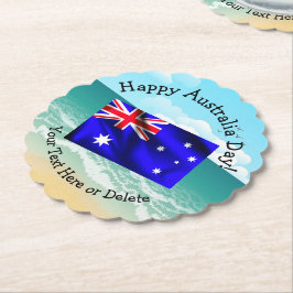 一致する文字の編集Australia Day Flagビーチ ペーパーコースター