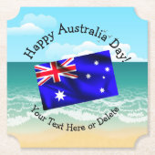 一致する文字の編集Australia Day Flagビーチ ペーパーコースター (正面)