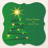 一致する緑のツリー変更名 ペーパーコースター (正面)