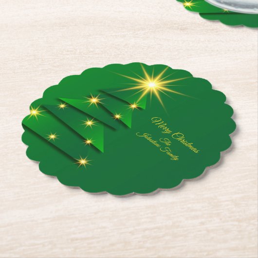 一致する緑のツリー変更名 ペーパーコースター (アングル)