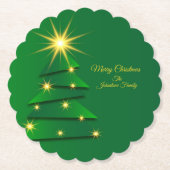 一致する緑のツリー変更名 ペーパーコースター (正面)