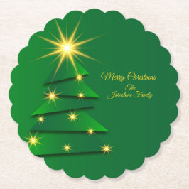 一致する緑のツリー変更名 ペーパーコースター