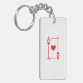 一致するAceハートスーツトランプ モダン キーホルダー (正面左)