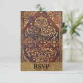 一致するRSVPヴィンテージアンティークブックイメージ 出欠カード (スタンド正面)