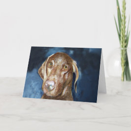 一致の切手が付いているVizslaの挨拶状 カード