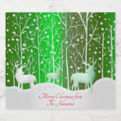 一致セット白トナカイ編集名（緑） スパークリングワインラベル (シングルラベル)