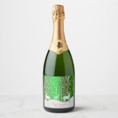 一致セット白トナカイ編集名（緑） スパークリングワインラベル (正面)