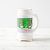 一致セット白トナカイ編集名（緑） ビールジョッキ (正面右)