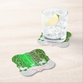 一致セット白トナカイ編集名（緑） ペーパーコースター (インサイチュ)