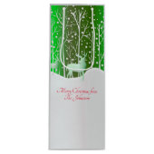 一致セット白トナカイ編集名（緑） ワインギフトバッグ (正面)