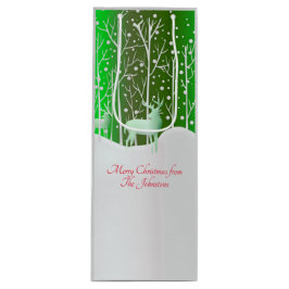 一致セット白トナカイ編集名（緑） ワインギフトバッグ