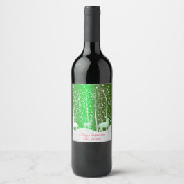 一致セット白トナカイ編集名（緑） ワインラベル