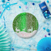 一致セット白トナカイ編集名Green 7" ペーパープレート (パーティー)